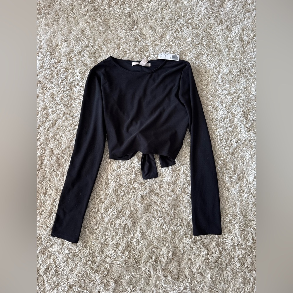 Black Long Sleeve crop top